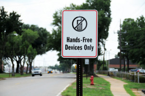 Hands-Free Devices Only Sign